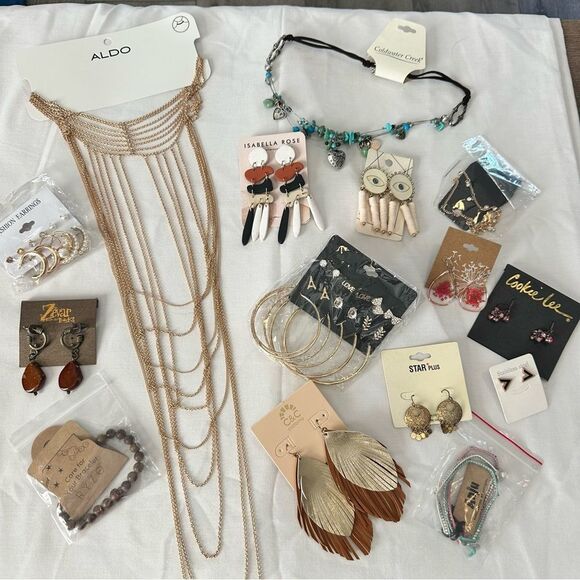 NWT Bohemian Jewelry Bundle necklaces earrings bracelets anklet Resellers Lot - Picture 1 of 5